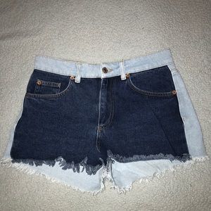 Colorblock Pull&Bear Denim Shorts